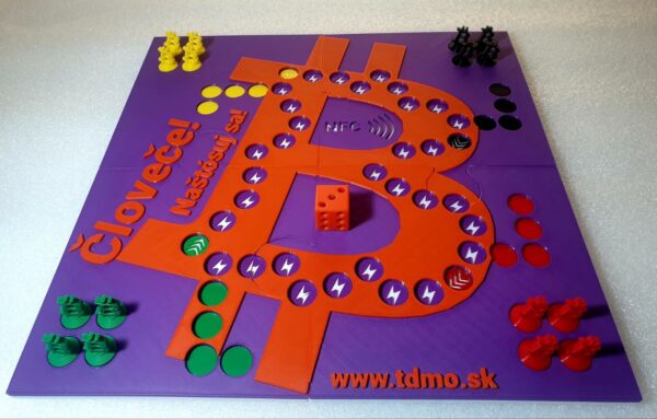Stolová Bitcoin hra Človeče! Naštósuj sa!